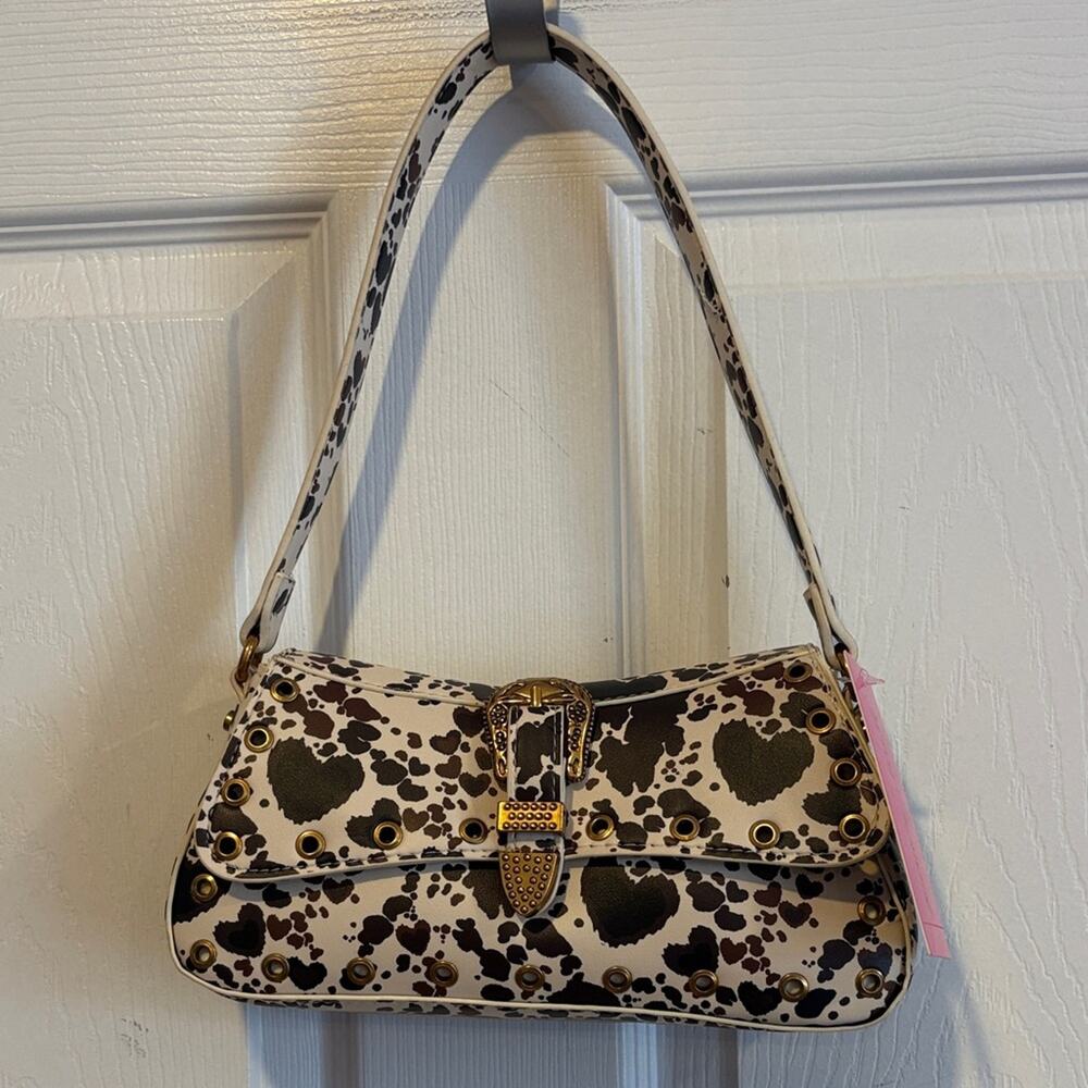 BNWT BETSEY JOHNSON XOISLA Viral Cow Print Shoulder Bag